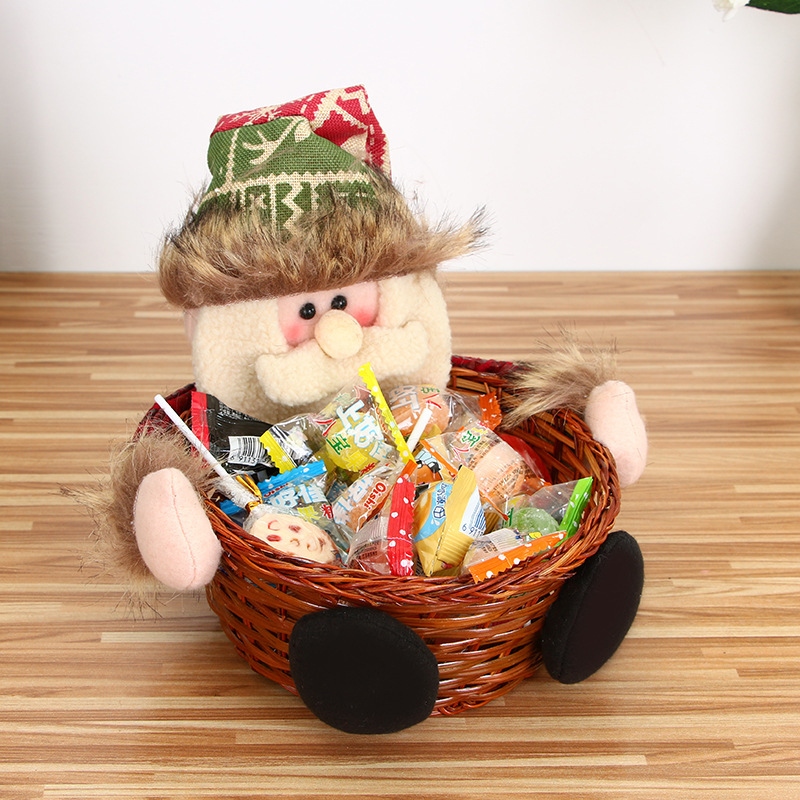 22*22Cm Kerst Snoep Mand Fruitmand Kerstmis Versieren Kinderen Verpakking: Father Christmas