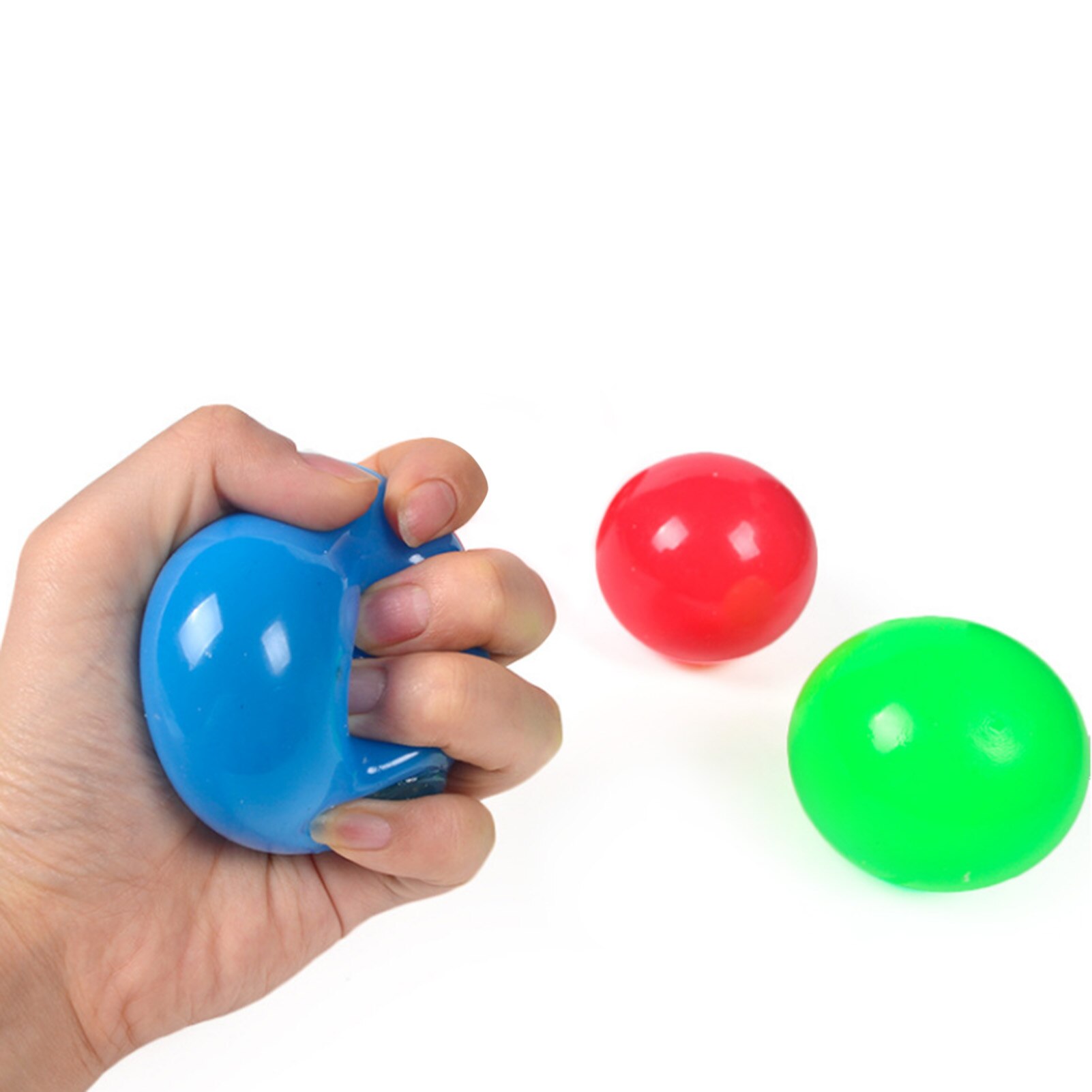 3Pcs Anti-stress Stick Wall Balls Sticky Ceiling Ball l Bounce Decompression Toy Target Bal