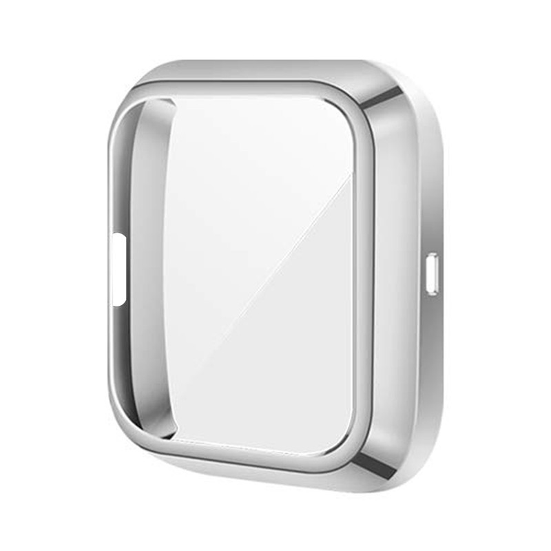 Protective Case For Fitbit Versa Lite / Versa 2 / Versa TPU Cover Bumper With Screen Protector Smart Watch Shell Accessories: Silver / Fitbit Versa
