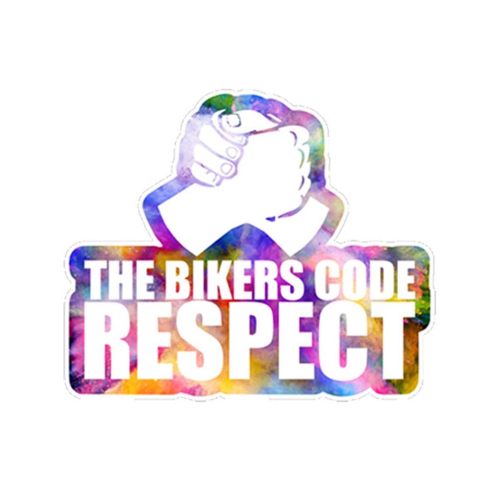 Szacunek dla motocyklistów dekoracyjna naklejka motocyklowy kreatywny wzór naklejki na rower wodoodporny samochód elektryczny skuter dekoracja