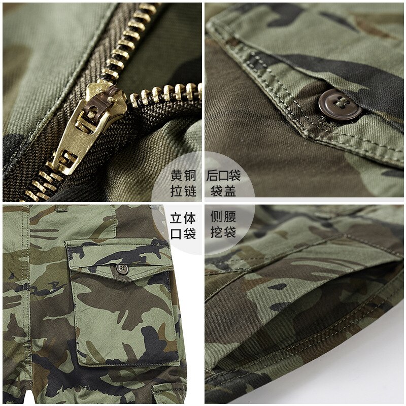 Patroon heren camouflage werkbroek multi-pocket cargo kleding heren sport kamperen training jacht broek shorts