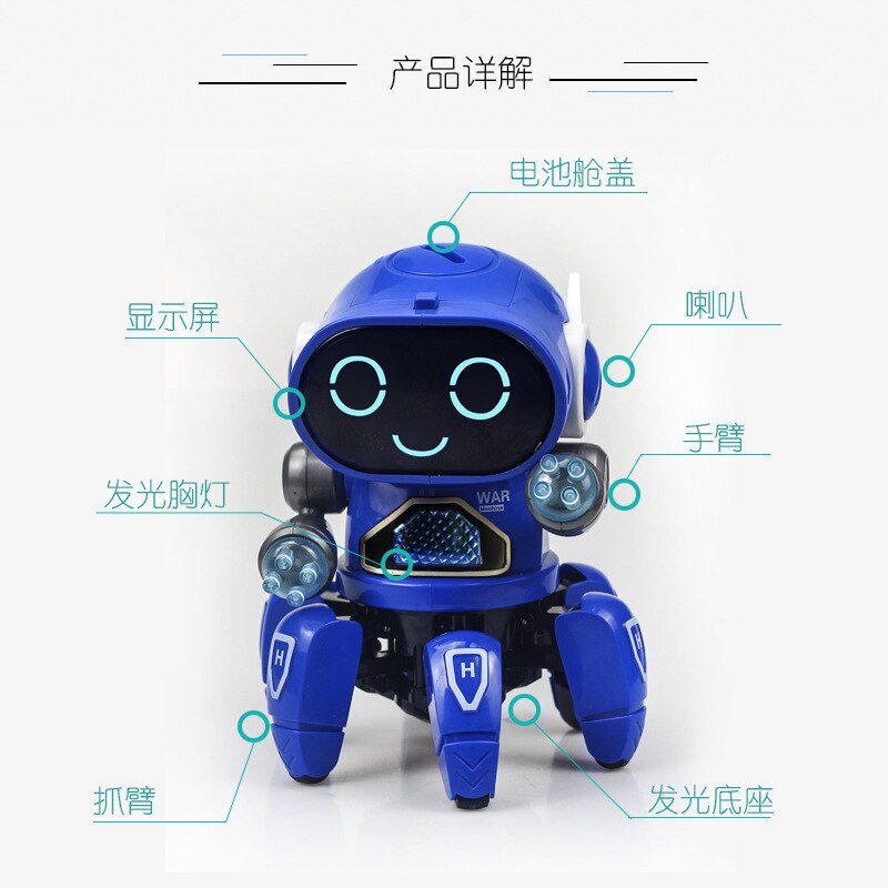 Intelligent Jouet de Danse Robot Six Griffes Danse Robot Intelligent LED Musique Nina Robot Jouet Pour Enfants D'anniversaire