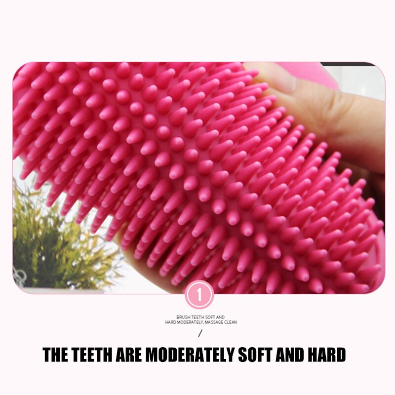 Hondenborstel, huisdierbadkam, massagekam van rubber, verstelbare ringvormige handgreep voor huisdieren, katten en honden, smr 88