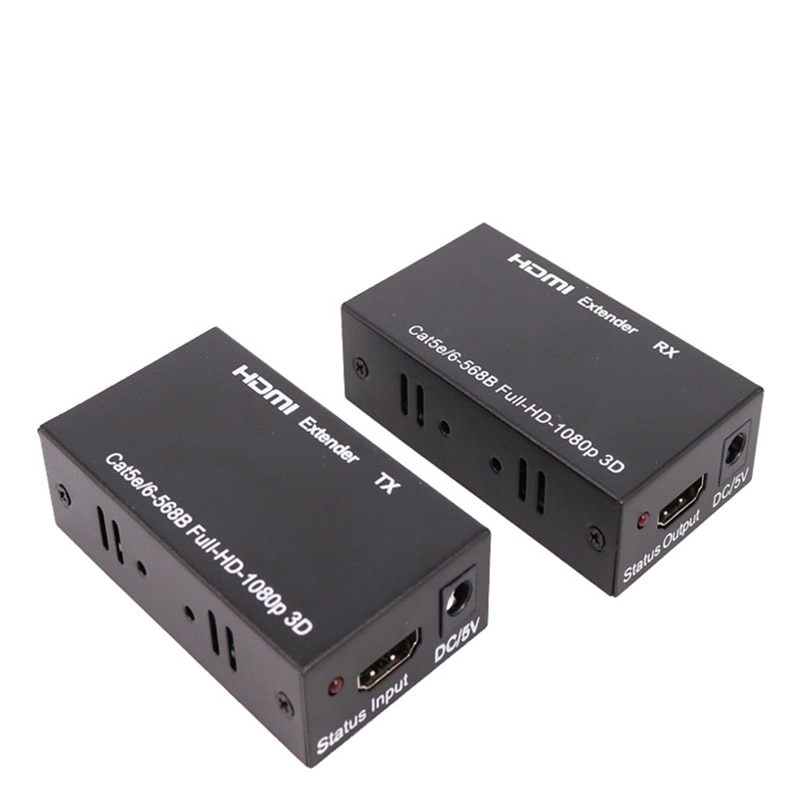 HDMI Extender over Cat5e Kat 6 Ethernet IP TCP signaal HDMI naar Lan Converter 1080p 3D HDMI Zender Ontvanger TX RX 60M