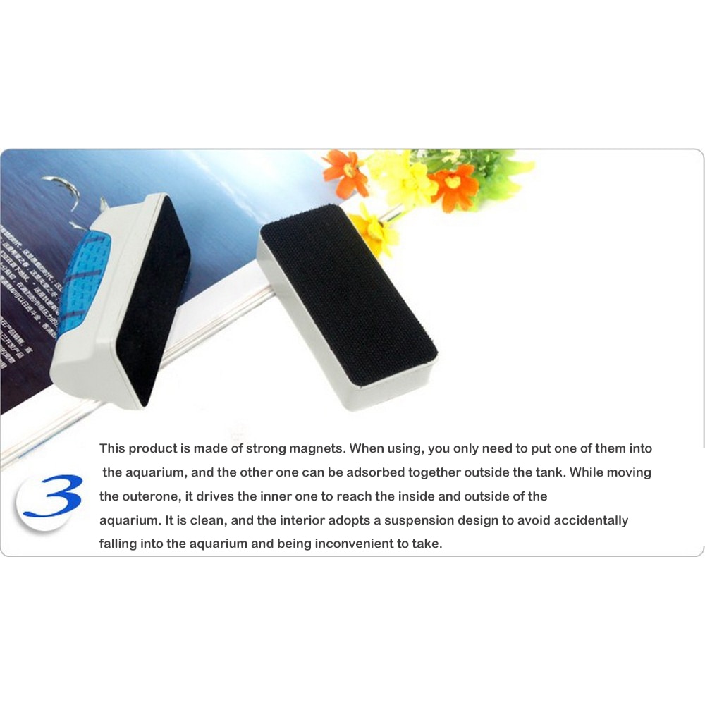 Magnetic Aquarium Fish Tank Cleaner Glass Algae Scraper Fish Tank Surface Cleaning Tools Magnetic Floating Brush Accessories