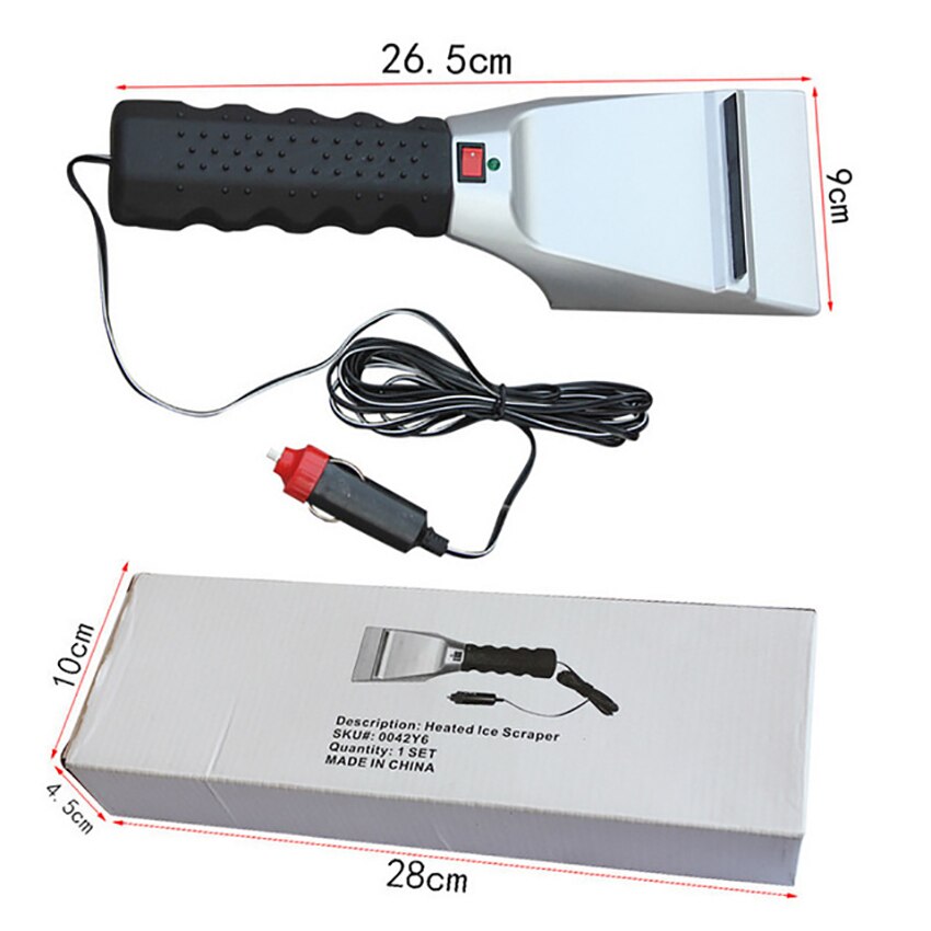 12V Auto Heated Ice Scraper Auto Windshield Window Ice Scraper Squeegee for Cars, Truck, Time Saving Time Snow Removal Scraper