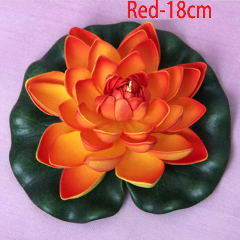 Künstliche Wasser Lilie Schwimm Blume Teich Anlage Ornament 10/18/28cm Hochzeit Heimat Garten Party Dekorationen: rot 18cm