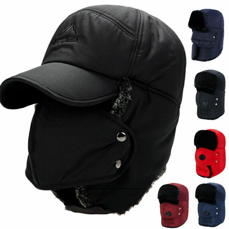 Mænd kvinder vinter varm russisk hat trooper sne ski ushanka vandtæt varm hat afslappet solid blød unisex vindtæt bomber caps