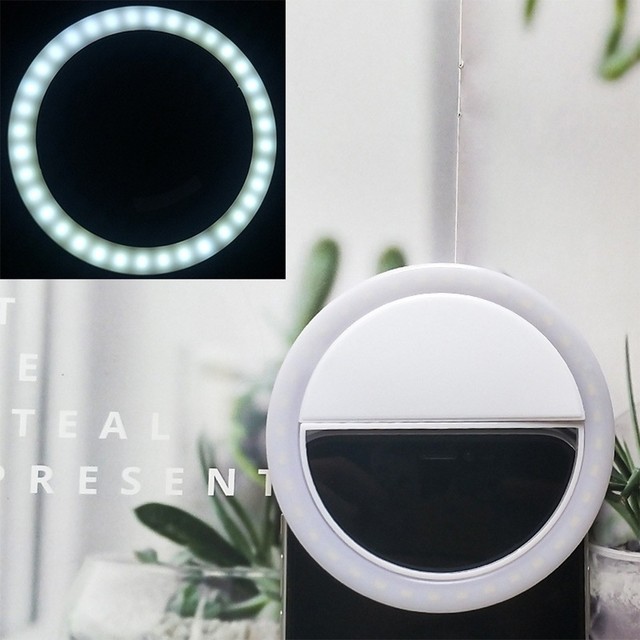 Led Selfie Ring Light Novelty Makeup Lightings Led Selfie Lamp Mobile Phones Photo Night Light Led Mirror Neon Sign Selfie Ring: White