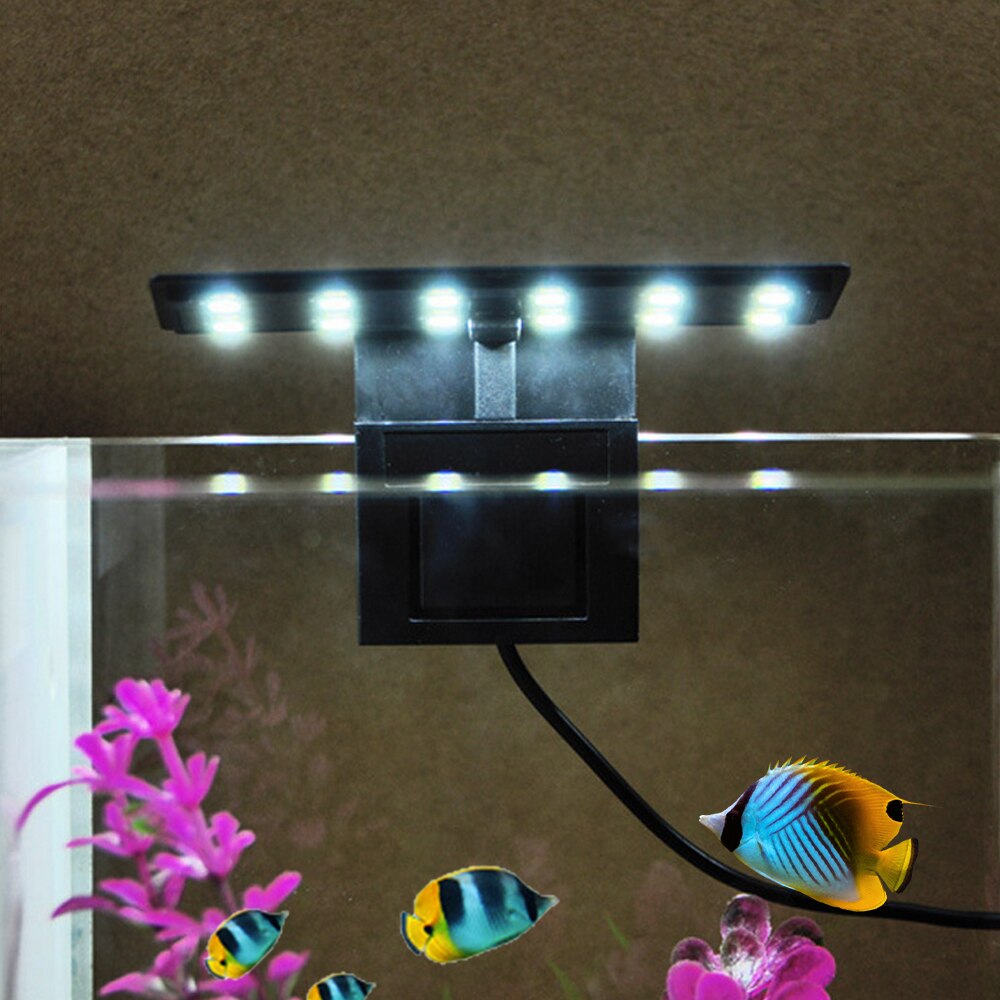 AC220V 6W 12 LED Aquarium Light Fish Jar Lamp White Light Portable Aquarium LED Lighting