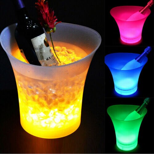 Colorido led garrafa de vinho cobre espumante champanhe decoração da lâmpada tampa barra garrafa balde gelo festa decoração do casamento