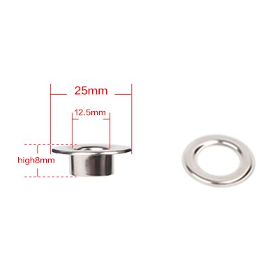 Topp flat malje 100 sett colthes tilbehør fabrikk direkte salgsstøtte 12mm-21.3mm: 12.5 x 25 x 8