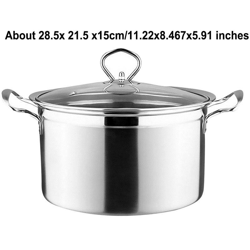 Induction Cooker Gas Cooker Universal Milk Pot Soup Pot Bottom Stainless Steel Anti - Overflow Anti - Stick Pot: 22cm