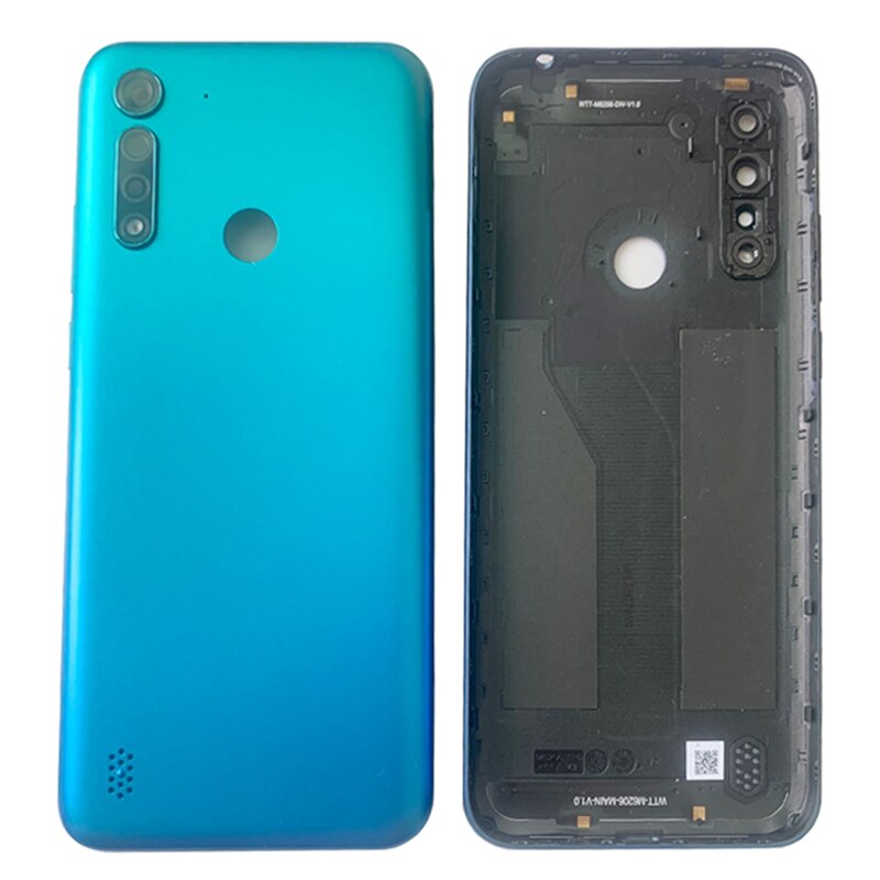 Batterij Cover Achterklep Case Behuizing Voor Motorola Moto G8 Power Lite Back Cover Met Camera Frame Vervangende Onderdelen: Arctic Blue