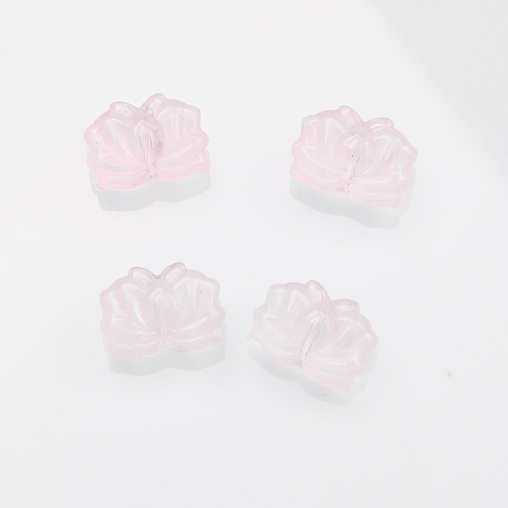 50PCS Flower Glass Beads Charms Pendant Necklace for Jewelry Making Supplies Beaded Findings DIY 10*14mm: Red