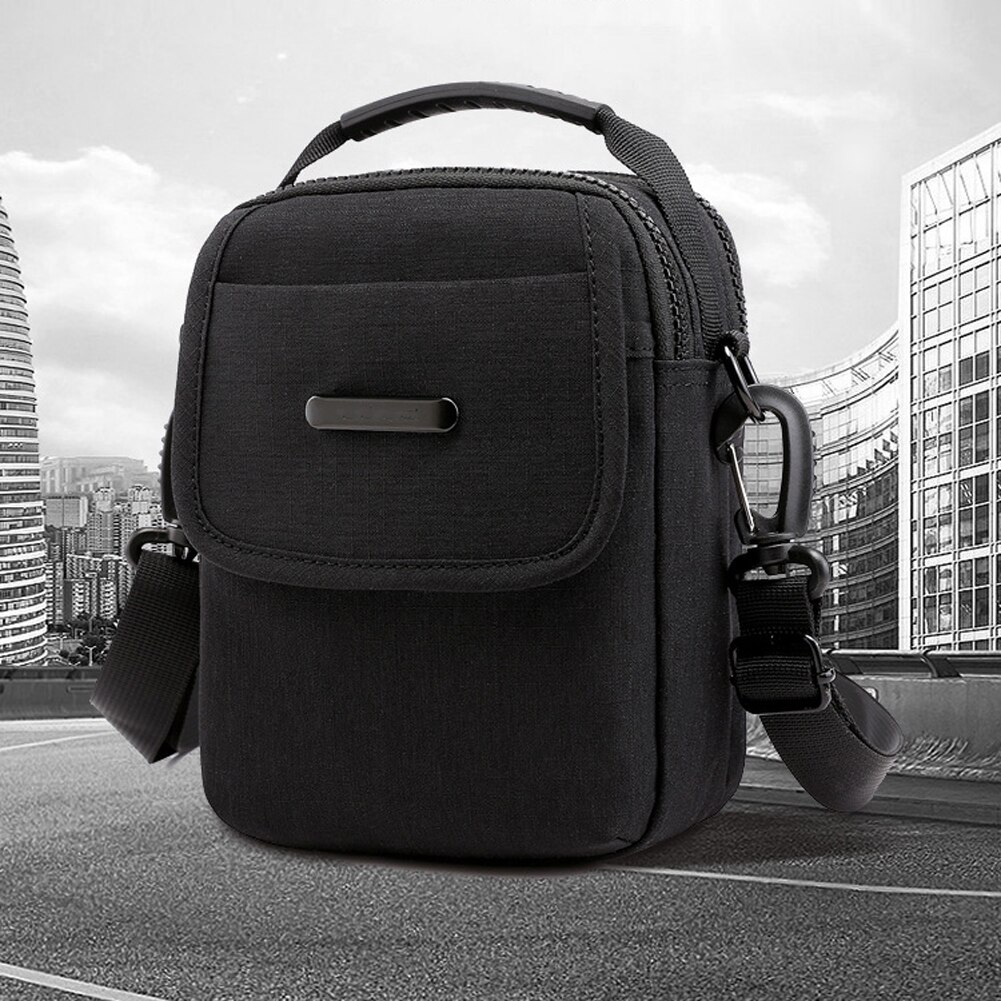 Men Canvas Outdoor Sport Sling Shoulder Small Bag Crossbody Chest Pack Handbags: Black