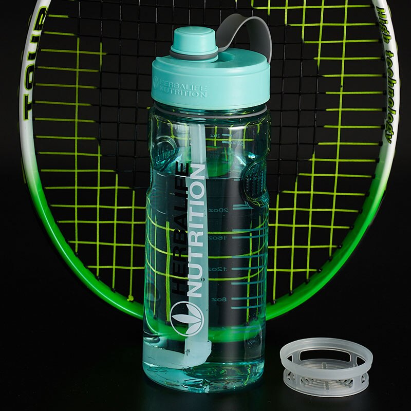 1000ml Herbalife Nutrition Food grade Plastic sports drink straw water bottle with lid scale mark: Blue1