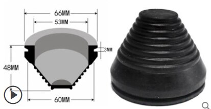 1pcs Rubber cable hole cover grommet gasket Black tapered Electric box inlet outlet Seal ring Dust plug Wire holder protector: 60mm