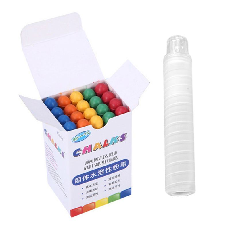 Dustless Chalk 20Pcs Dustless White Drawing Chalk For School Education Chalks Stationary Office: Colorful