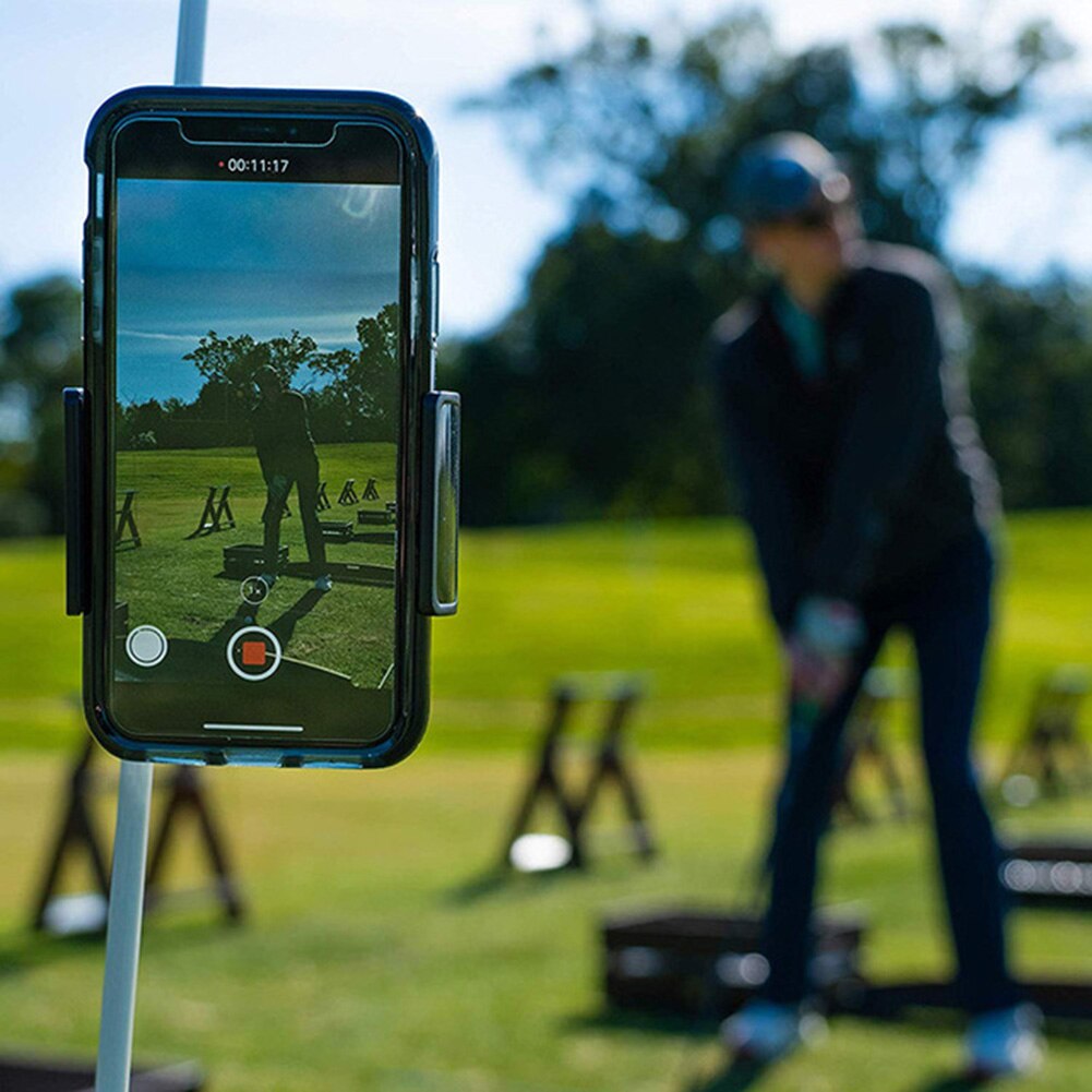 Golftelefon holder monteringsstativ sæt swing mentor optagelse hjælp værktøj-mobiltelefon klip holder praksis træning