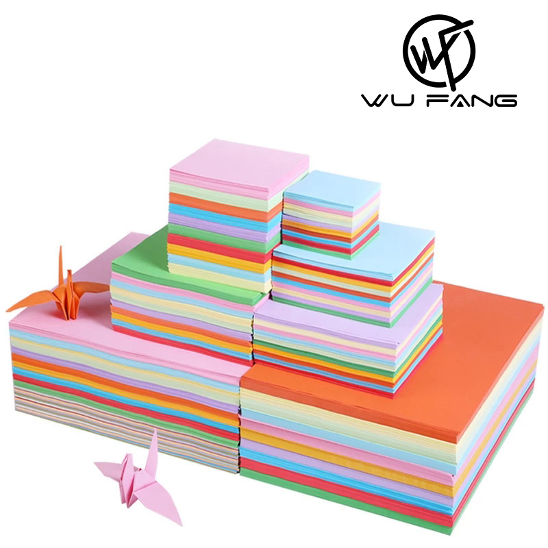 100 Sheets/pack Square Origami Packaging paper Double Sides Paper Pure Wood Pulp DIY Handmade Folding Paper