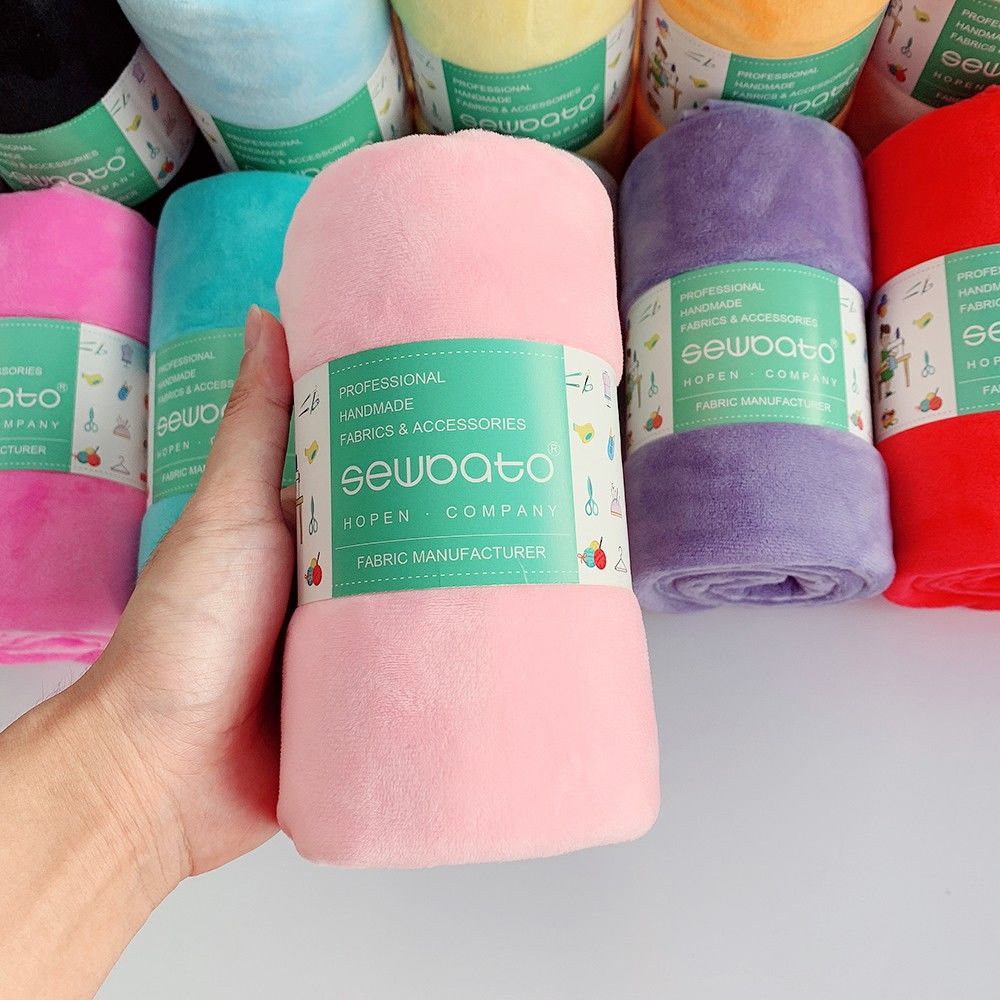 SEWBATO Beste Heiße 75x 100cm Minky Plüsch Stoff 1,5mm Pile Plüsch Velboa Shorty Stoff Spielzeug decke Material