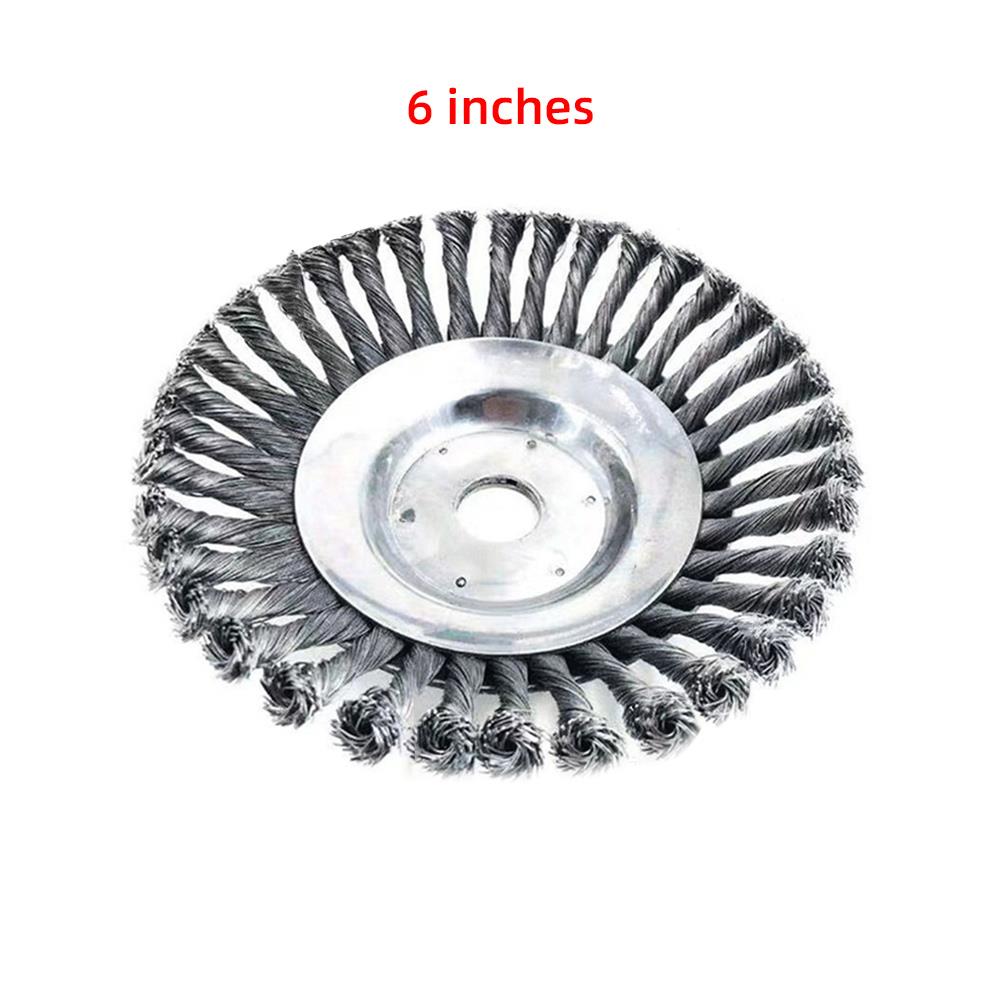 6/8 pulgadas cabeza cortadora de cepillo al aire libre actualizado Durable 6/8 pulgadas alambre de acero anudado cabezal de corte desbrozadora de césped: 6 inch steel reel