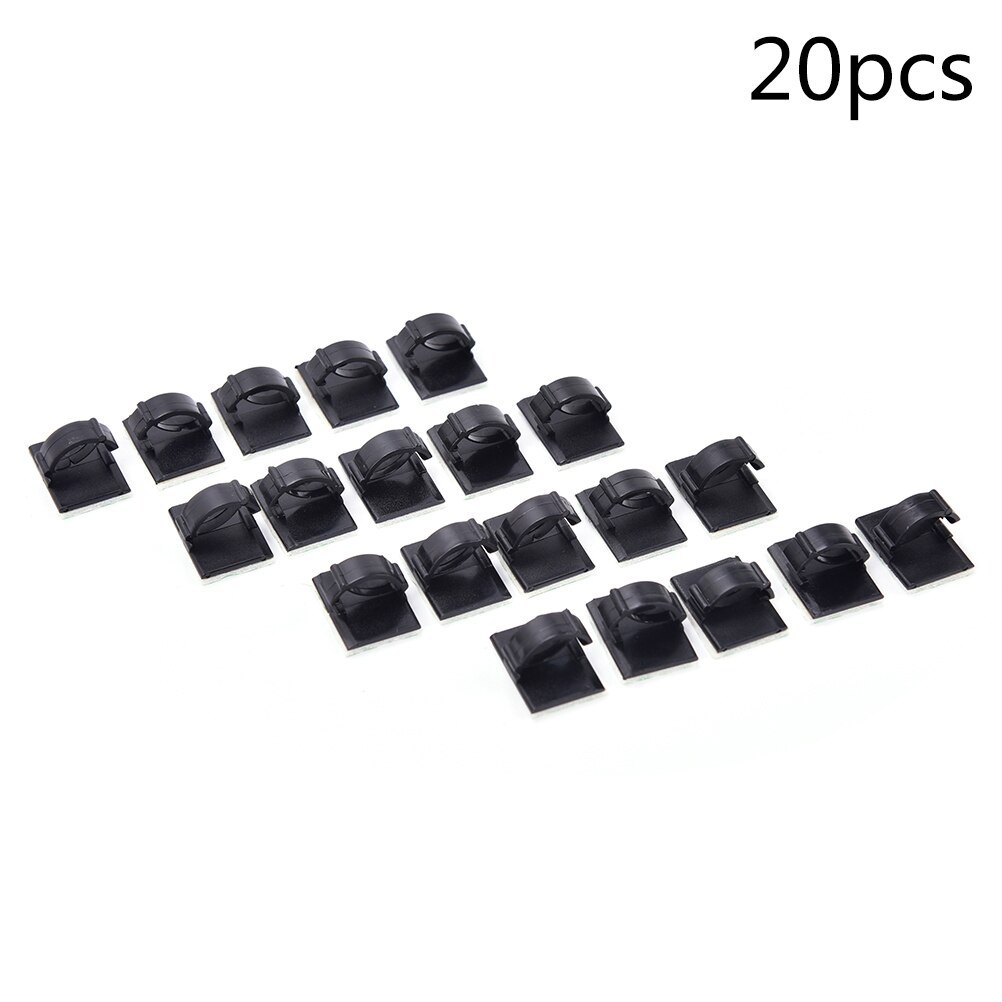 20 Pcs Adhesive Car Cable Organizer Clips Kabelhaspel Cable Holder Cord Management Bureau Draad Tie Fixer