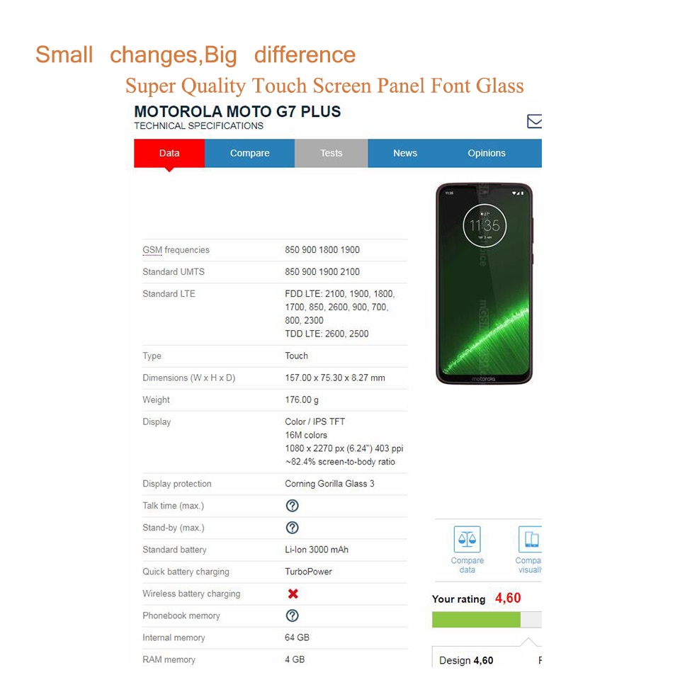 10 kpl/erä motorola moto  g7 plus play power kosketusnäyttö etu ulompi lasipaneeli linssi moto  g7 lcd etukosketusnäyttö