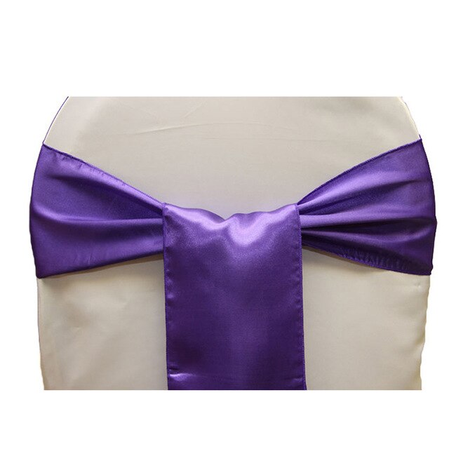 BIT.FLY – housse de chaises en Satin 15x275cm, 1 pièce, décoration de fête, mariage, hôtel, Banquet,: purple