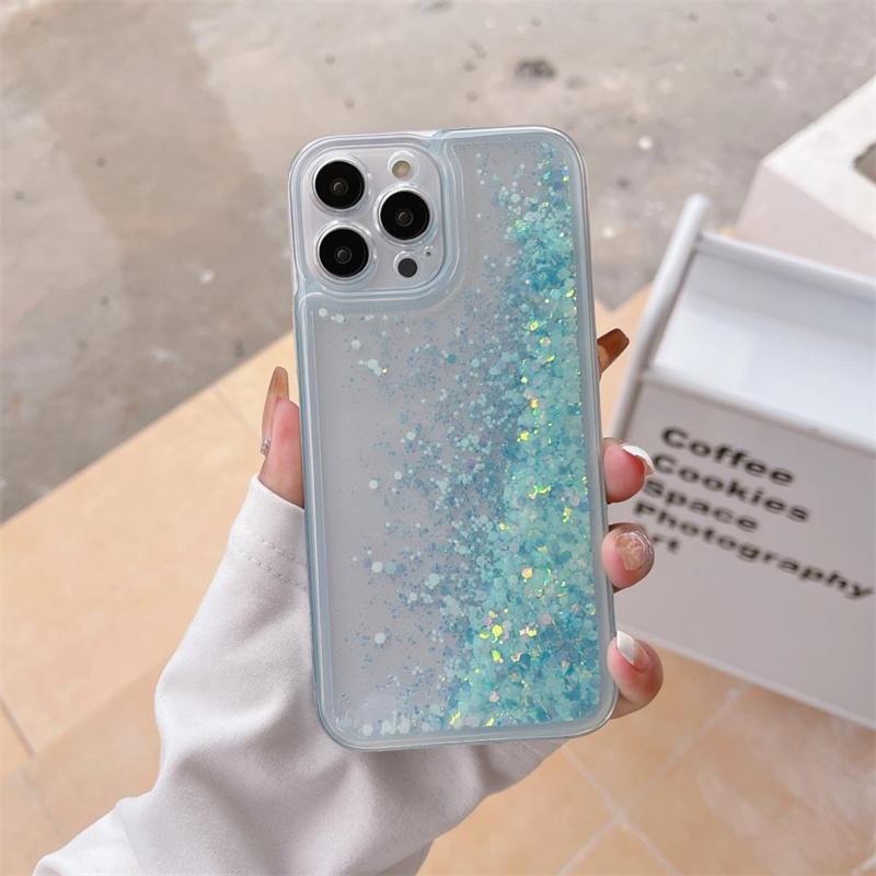 Glow Dark Luminous Liquid Sand Glitter Phone Case for iPhone 14 15 Pro Max 16 13 12 14Pro Luxury Brilliant Quicksand Cover Hood