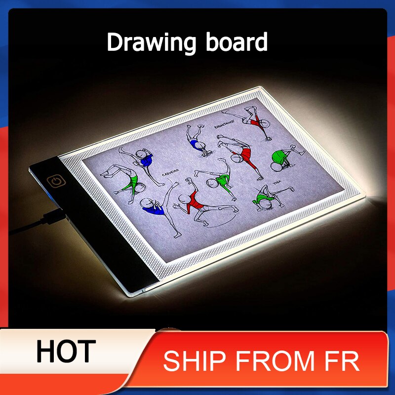 A4 Size Dimmable LED Drawing Board Acrylic Eye Protection Sketch Board USB Chargeable Smart Touch Painting Educational Toys HWC
