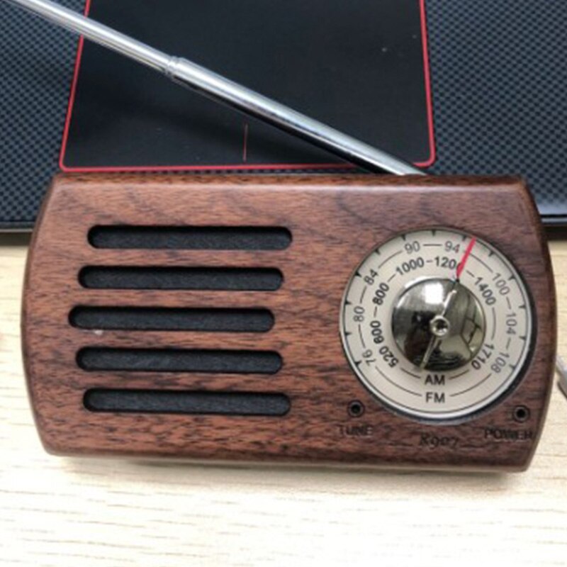 Am/Fm Draagbare Radio, Retro Hout Pocket Radio Met Beste Ontvangst, Hoofdtelefoonaansluiting, battery Operated (Niet Inbegrepen)