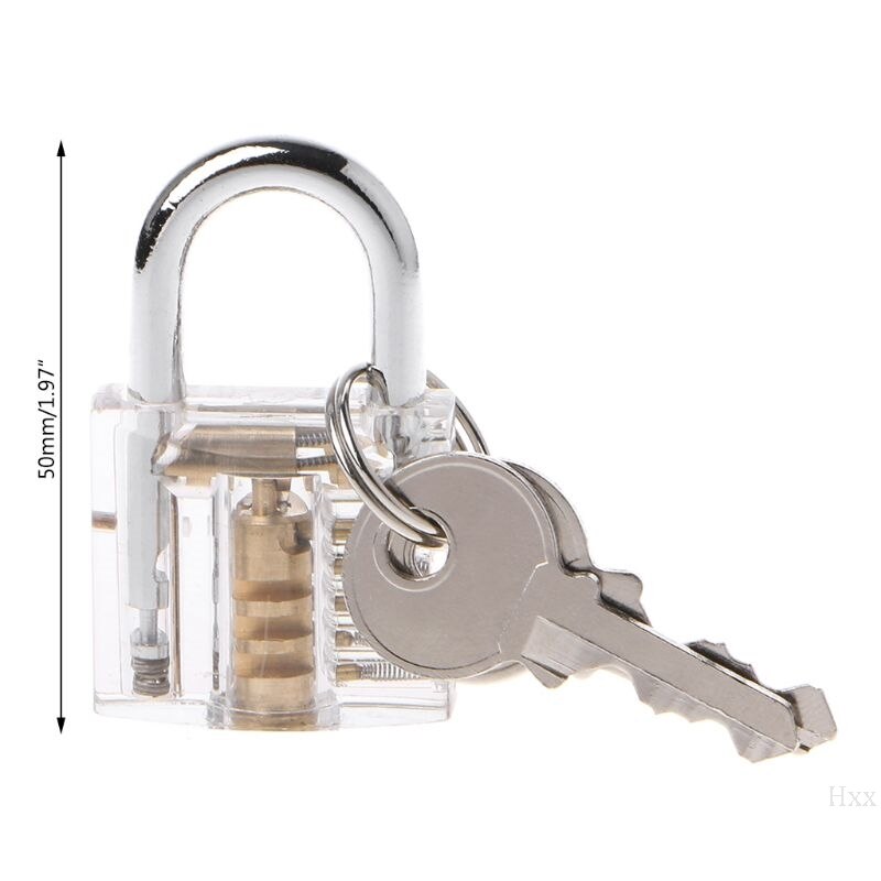 OOTDTY 50mm/2Transparent Cutaway Locks Inside View Practice Padlock Visible View Lock Training Skill Locks Keyed Padlock