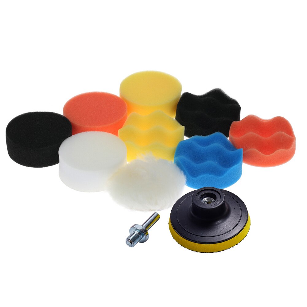 11Pcs Car Polish Pad 3''4''5''6''7'' Sponge Car Care Polisher Waxing Buffer Pad For Car Polisher Compound Polishing