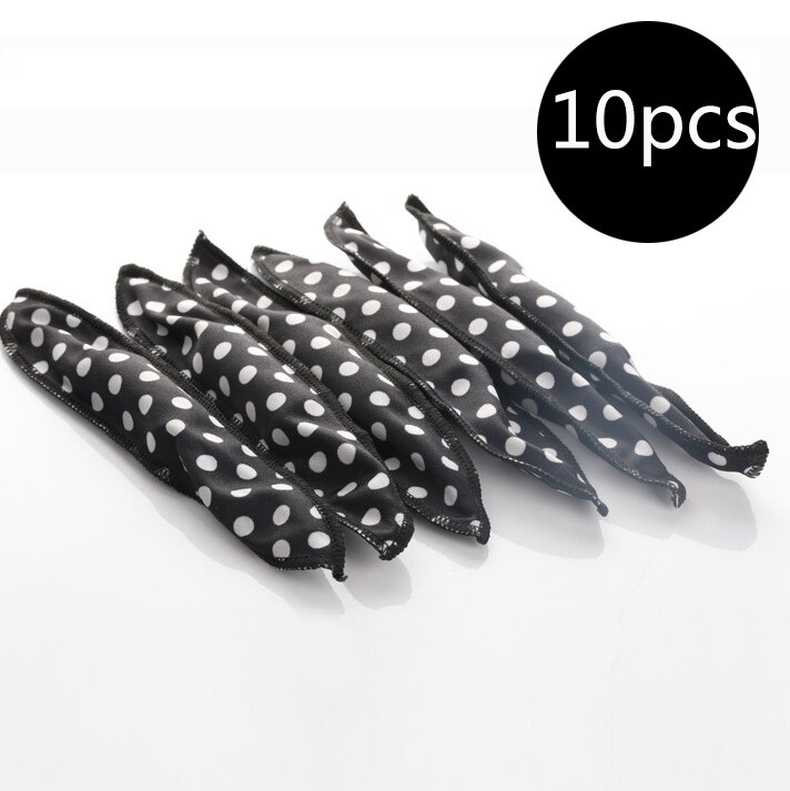Brainbow 10pc magisk svamp pute mykt hår rulle fleksibelt skum og svamp hår krøller ruller gjør det selv salong hårpleie styling verktøy: 10 stk sort