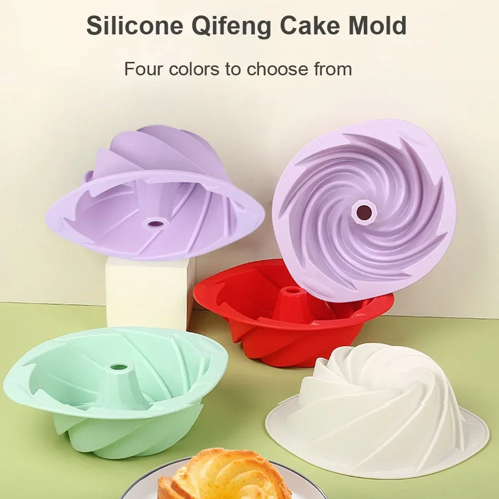Large Spiral Silicone Cake Mold Flower Shaped Mold Cake Mold Easy Demolding Baking Cake Mold Kitchen Baking Utensils