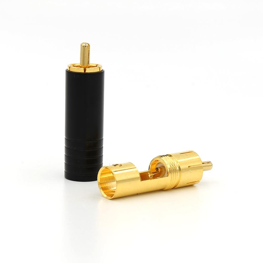 4 pcs hifi audio vergulde Rca pluggen connector hi-end audio plug