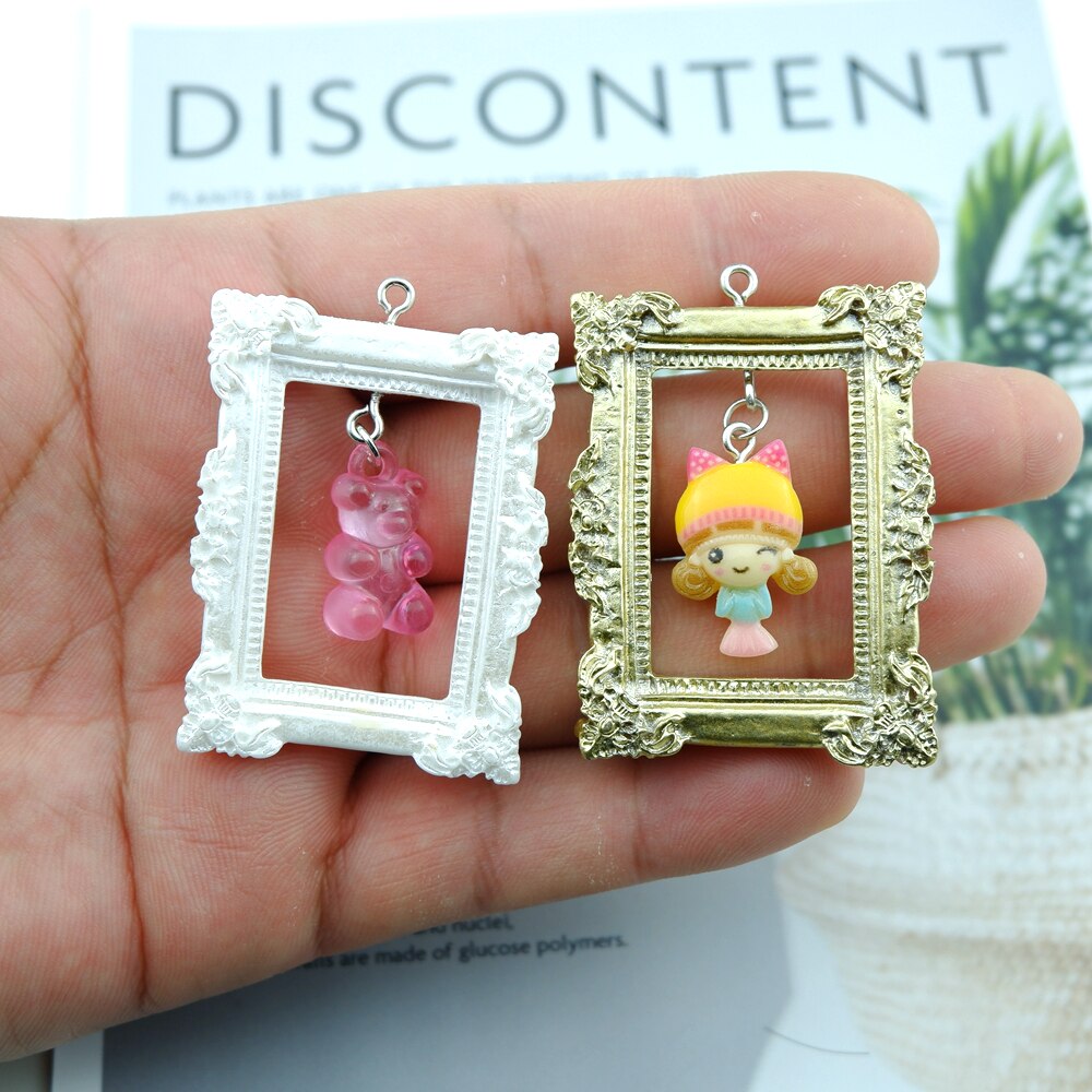 Resin Cute Girls Charms For Bracelets Key Chain Earring Jewelry Making DIY Craft Pendants Handmade: mix
