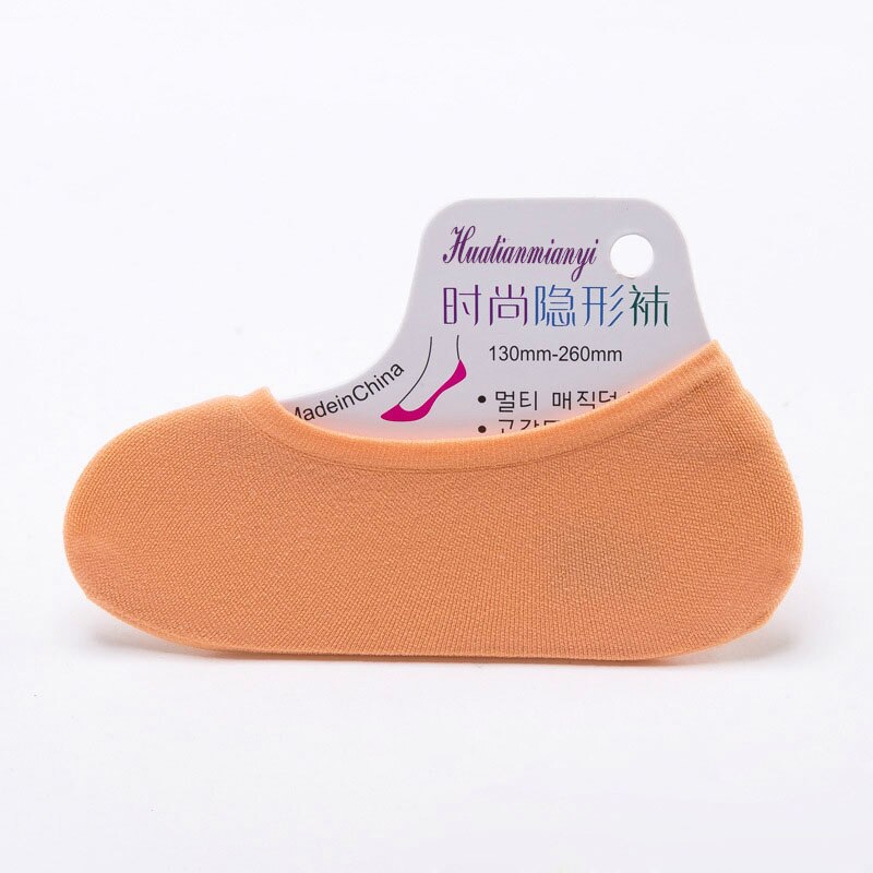 5 paar/partij dames onzichtbare sokken antislip loafer boot voering enkelsokken comfortabele sokken dames accessoires diverse kleuren: Oranje