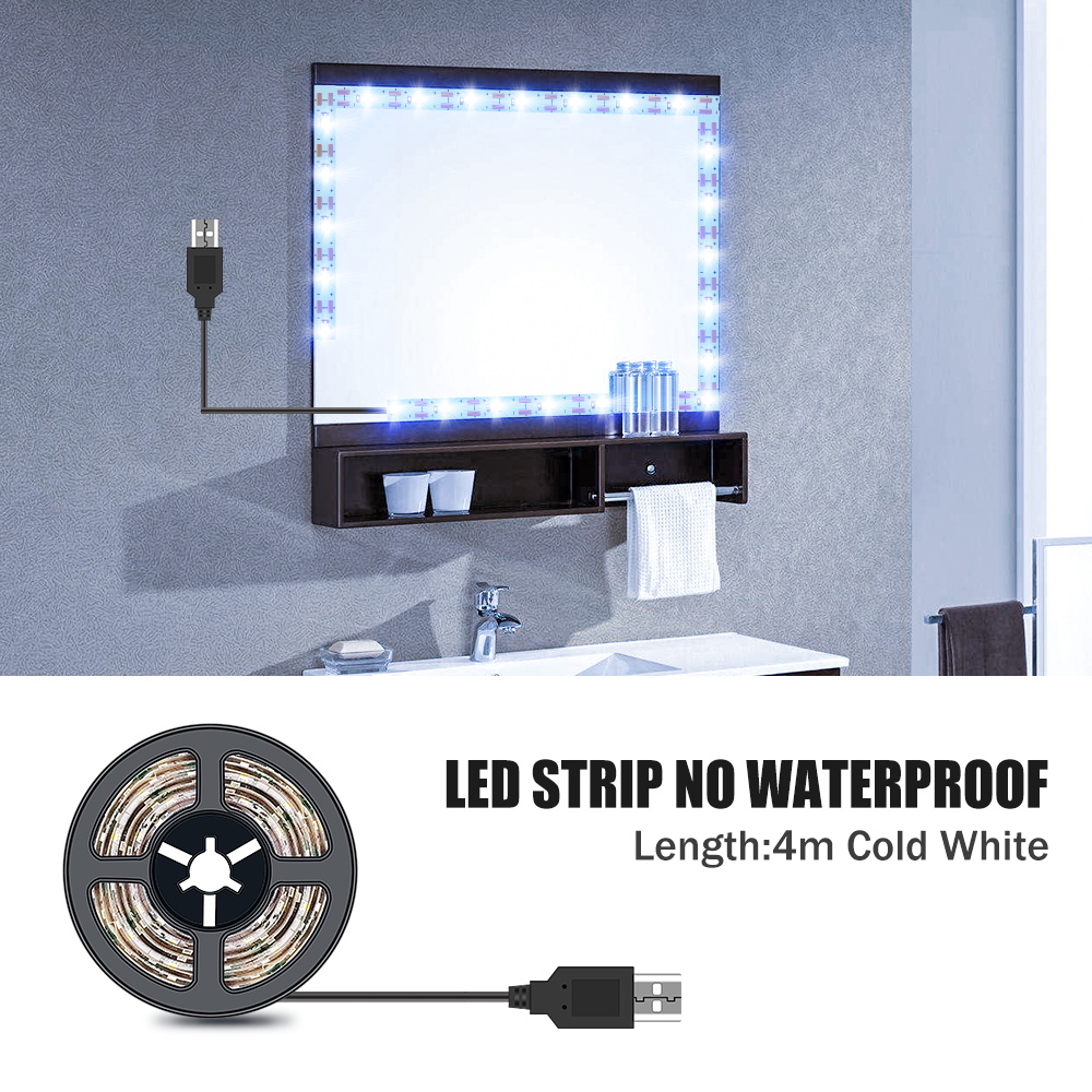 DC5V LED machen-hoch Spiegel Licht Streifen USB Dressing Tisch Lampe LED Band Raum Dekoration Schlafzimmer Eitelkeit Lichter 0,5 M 1M 2M 3M 4M 5M: RGB