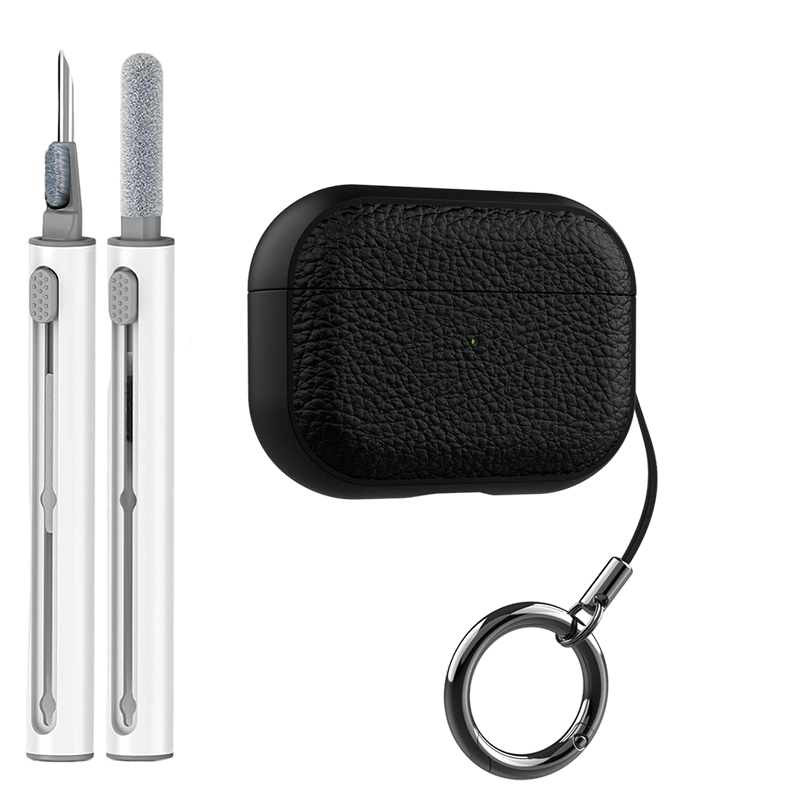 Funda de cuero Compatible con AirPods Pro 2 Generación AirPod 1 3 4 Max Funda protectora de TPU suave con llavero El LED frontal visible