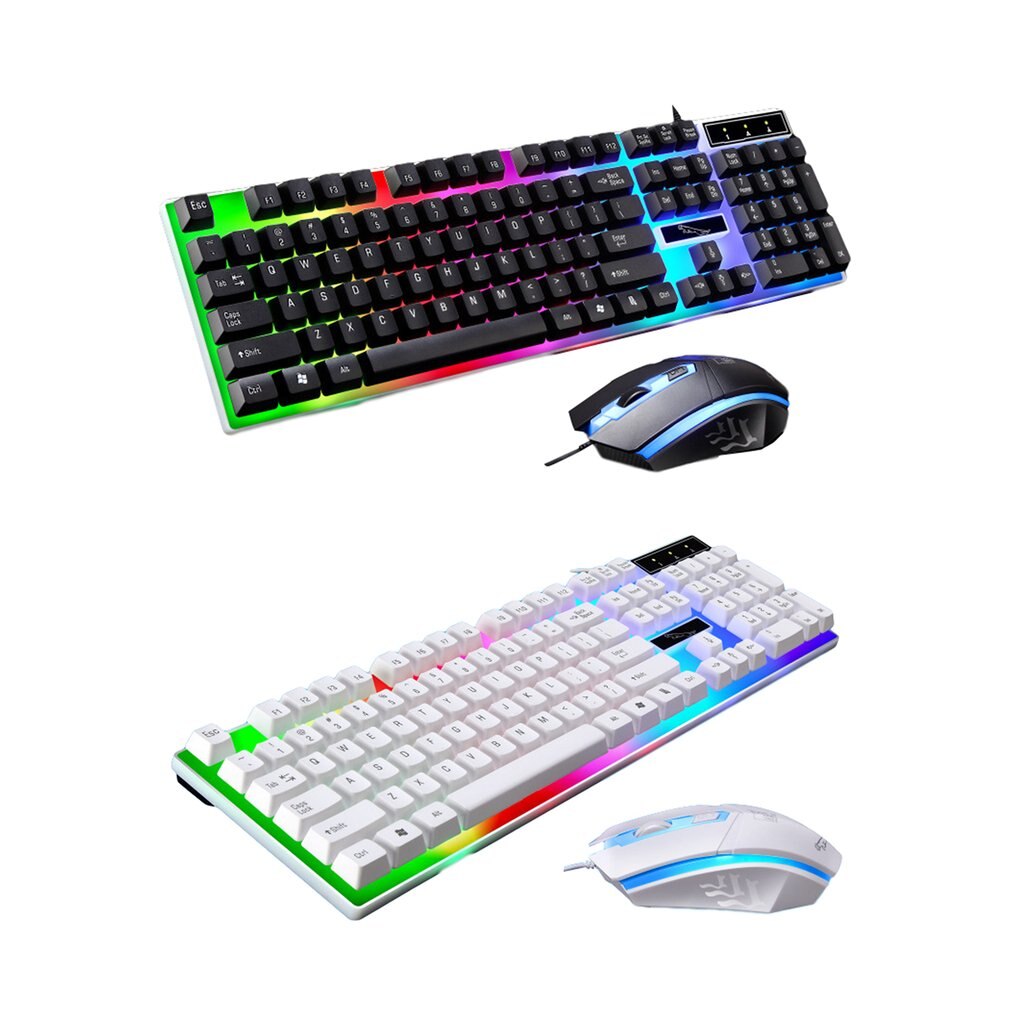 Gaming Keyboard Mouse Set With Backlight Keyboard Led Optical Mouse Set For Notebook Laptop Desktop PC