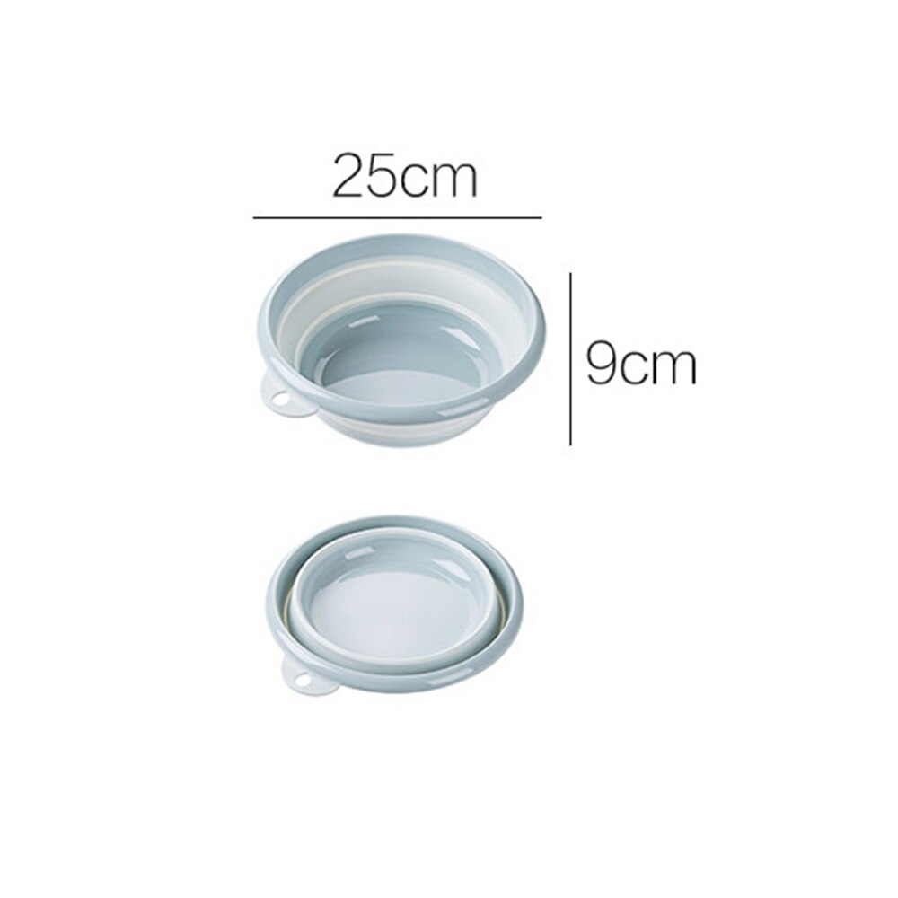 Portable Folding Bucket Camping Washbasin Basin Silicone Collapsible Fishing Car Wash Cleaning Supplies: 1pc blue S