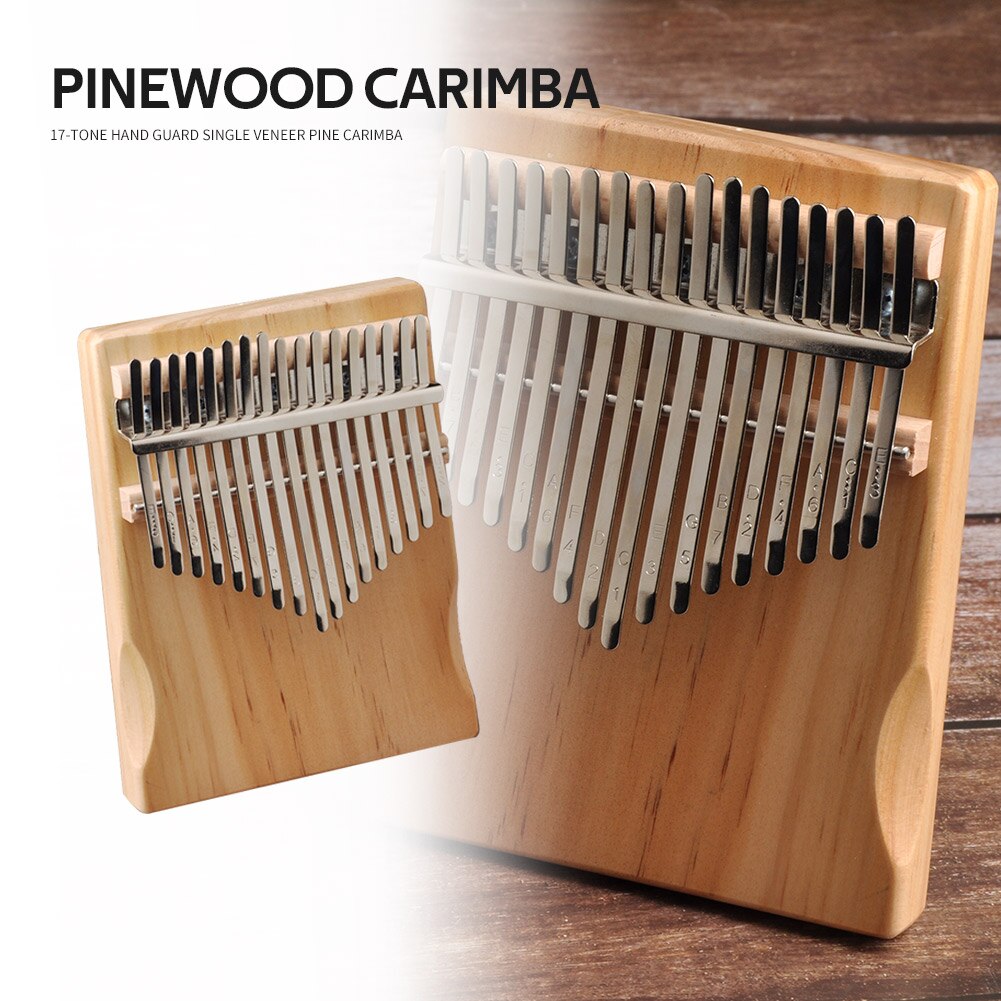 17 tasti Kalimba strumento musicale legno di pino pollice dito pianoforte africano Sanza Mbira con strumento di accordatura adesivo per bambini principianti