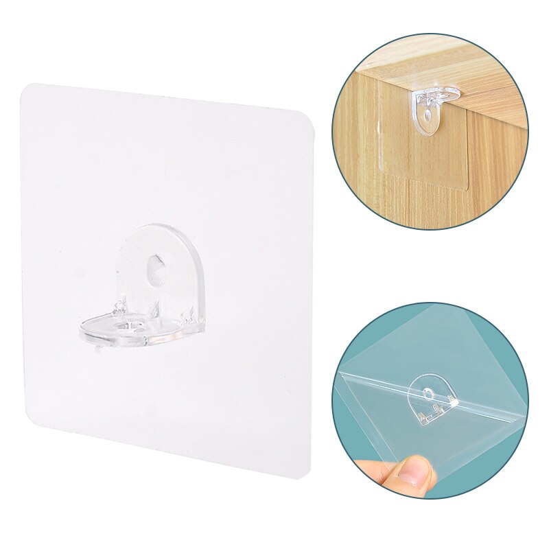 Transparent Shelf Support Hook Sticker Punch Free Layered Partition Bracket Paste Screw Hook Triangle Bracket Support Shelf Hook
