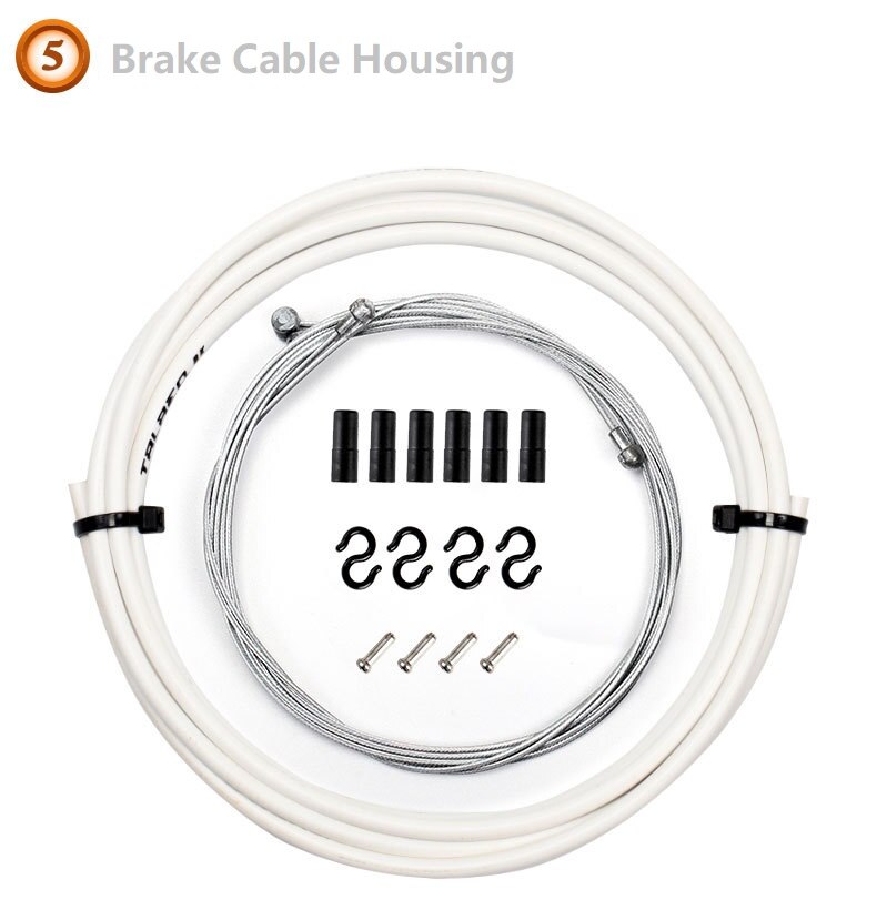 Cycling Bicycle Shift & Brake Cable Housing Set Mountain Bike Road Bicycle Brake & Shifter Cable Housing: White - Brake Set