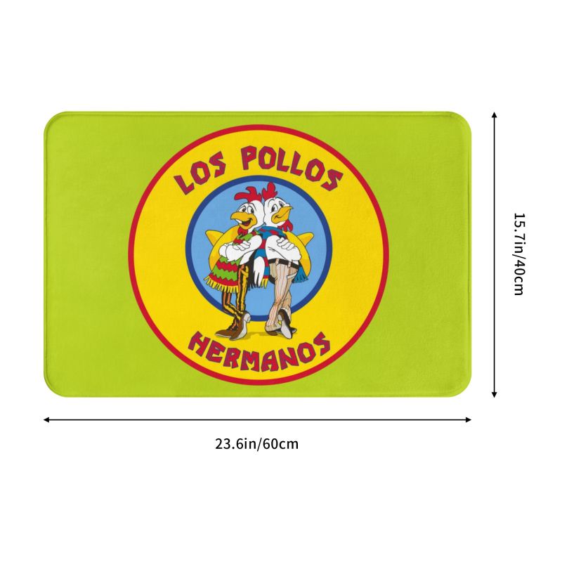Breaking Bad Los Pollos Hermanos Front Door Mat Anti-Slip Outdoor Quick Dry The Chicken Brothers Doormat Entrance Rug Carpet