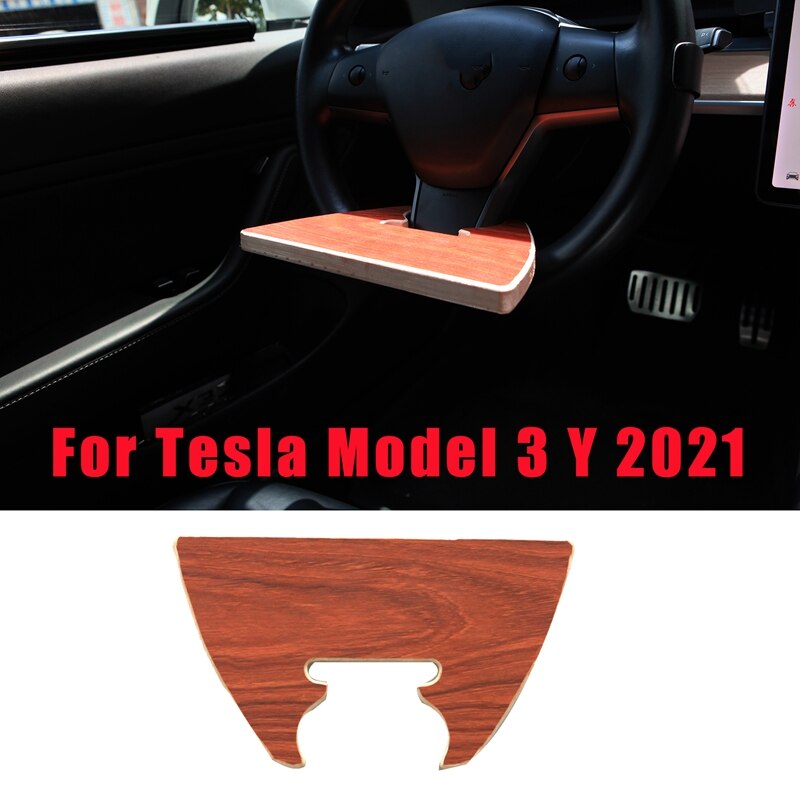 Auto Stuurwiel Draagbare Houten Tafel Lade Bureau Voor Tesla Model 3 Y