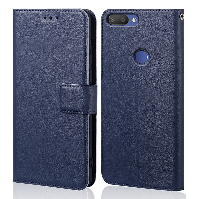 Custodia per Alcatel 1S 2019 custodia Flip PU porta carte di credito in pelle supporto per Alcatel 1S 5024D custodia per telefono custodia protettiva portafoglio borsa Coque: Navy